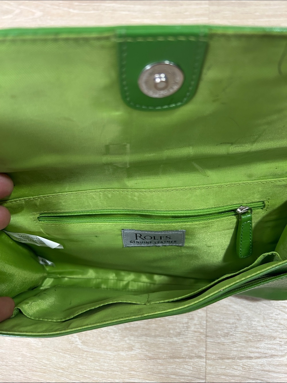 Rolfs Green Multicolor Stripe Leather Crossbody Bag - Picture 3 of 3